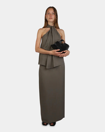 (NY) Kjol Nathalie Schuterman, Poem Draped Skirt Taupe, stl. 36 