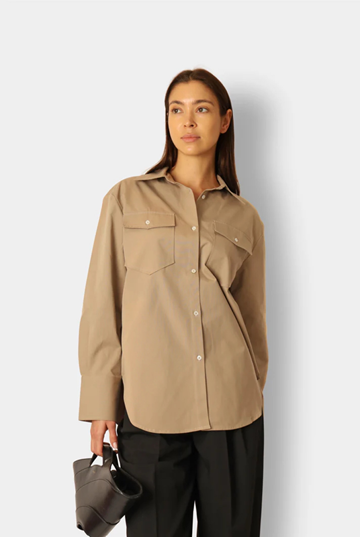 (NY) Skjorta Nathalie Schuterman, Mathilde Shirt With Pockets Beige, stl. 38