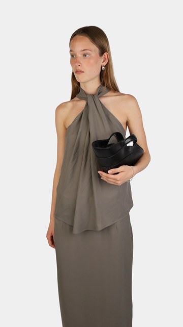 (NY) Top Nathalie Schuterman, Beate halterneck top taupe, stl. 34 