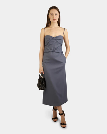 (NY) Klänning Nathalie Schuterman, Iver draped dress, blå, stl. 38