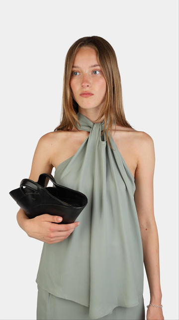 (NY) Top Nathalie Schuterman, Beate Halterneck Top, sage, stl. 38