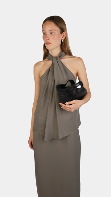 (NY) Top Nathalie Schuterman, Beate halterneck top taupe, stl. 38