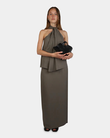 (NY) Kjol Nathalie Schuterman, Poem Draped Skirt Taupe, stl. 34 