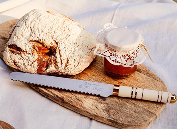 (NY) 2 st. Brödkniv Bon Centuri Bread knife, 23 cm, Oyster white