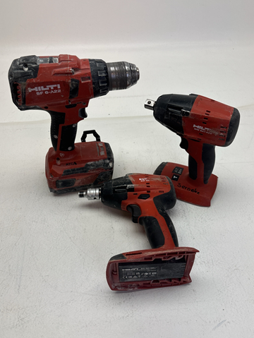 Verktygspaket Hilti, Borrskruvdragare SF 6-A22 och 2 st. Mutterdragare SIW 6AT-A22