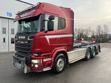 Lastväxlare Scania R520 V8 Tridem med laxå snabbfästen och plogutrustning  -2017